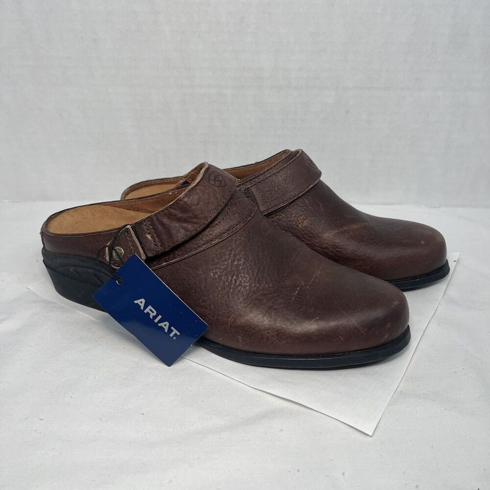 Ariat Sport Mules Brown Leather Slip On Shoes Heels Comfort Women 9.5 - Picture 9 of 9
